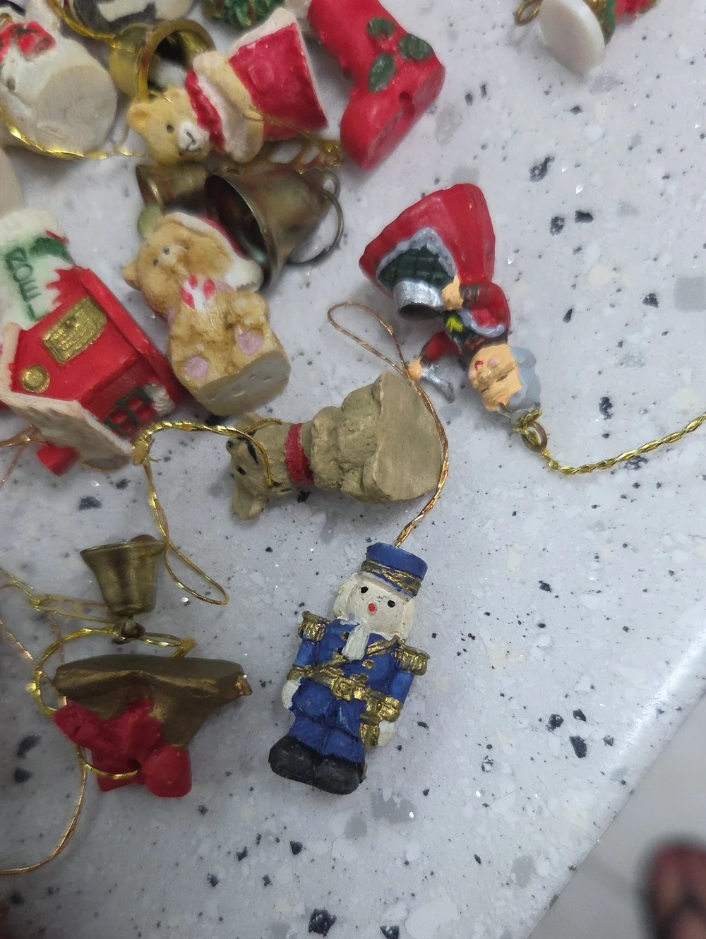 Vintage Miniature Christmas Ornaments Lot – Assorted Resin & Meta Holiday Figure
